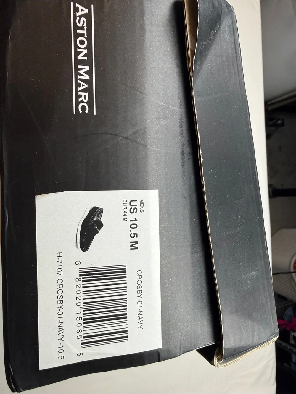 navy blue Aston Marc horsebit driver loafers size 10.5